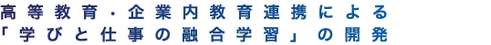 高等教育、企業内教育連携による「学びと仕事の融合学習」の開発